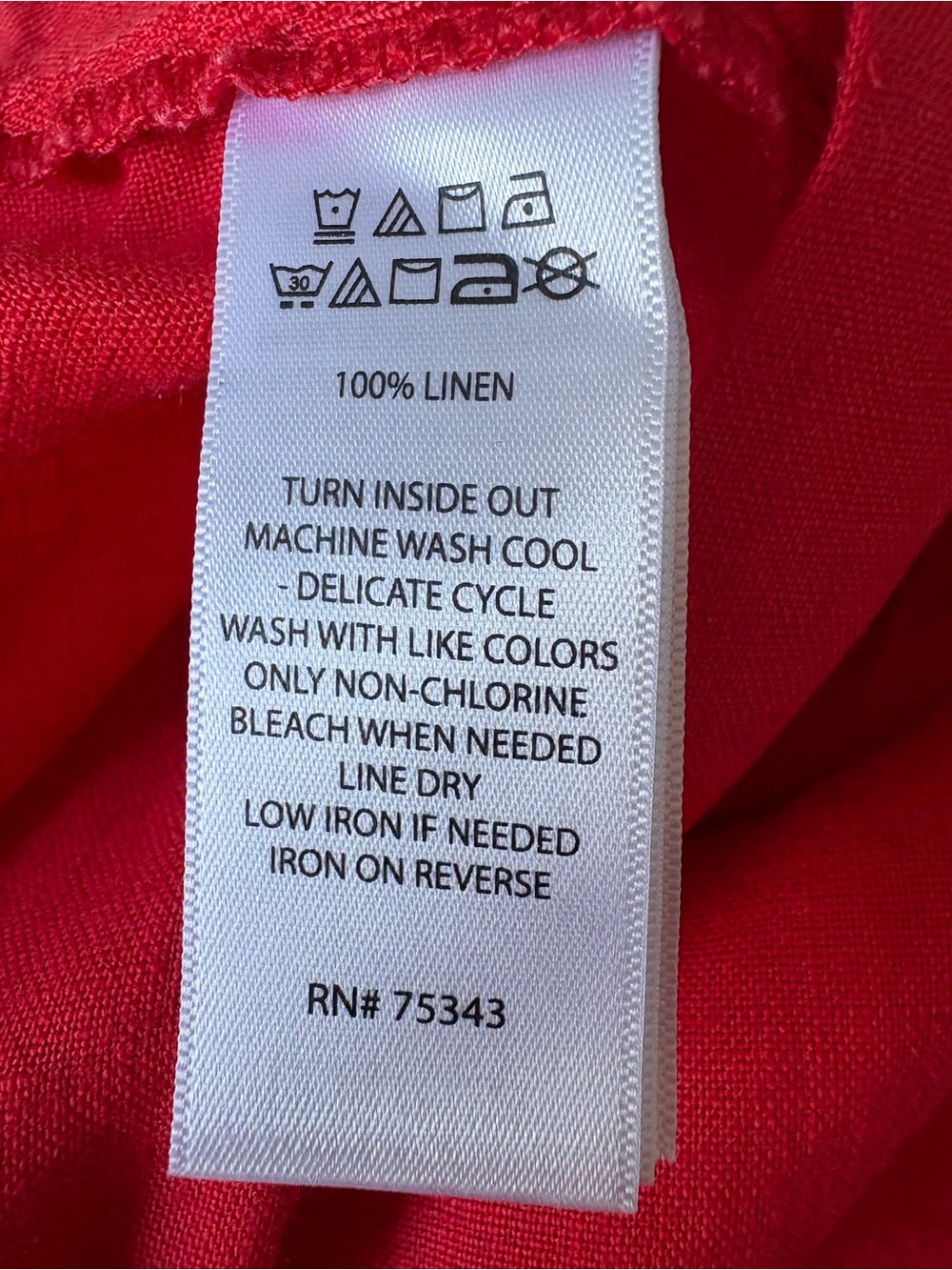 Joie Linen XL Red Tier Maxi Skirt Pockets Pull On Elastic Back Waist Beach Boho - Picture 10 of 12